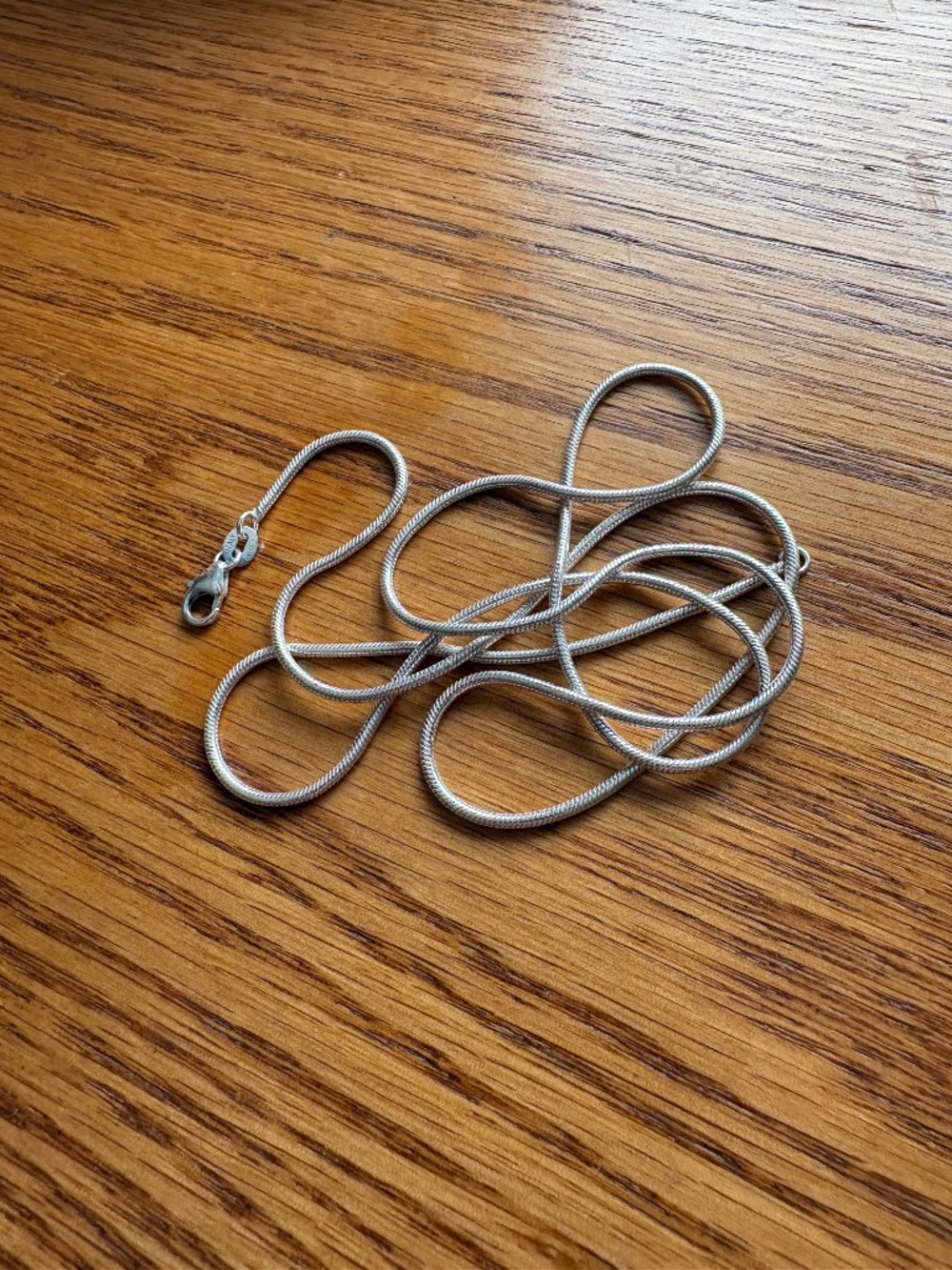 24" x 2mm Sterling Silver Snake Chain Necklace, 8.68g, Marked .925 ITALY